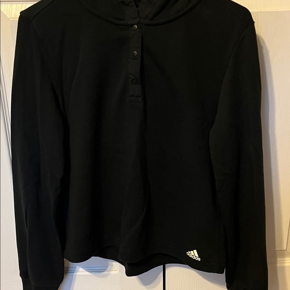 adidas Tops - Adidas Black Snap-Up Hoodie